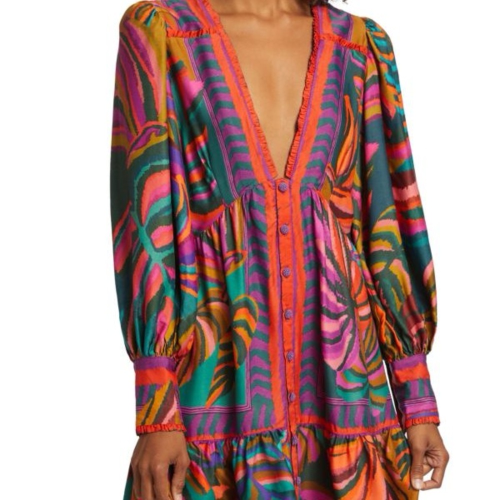 🌿 Farm Rio Graphic Foliage Mini Dress | NWOT | Size XS 🌿